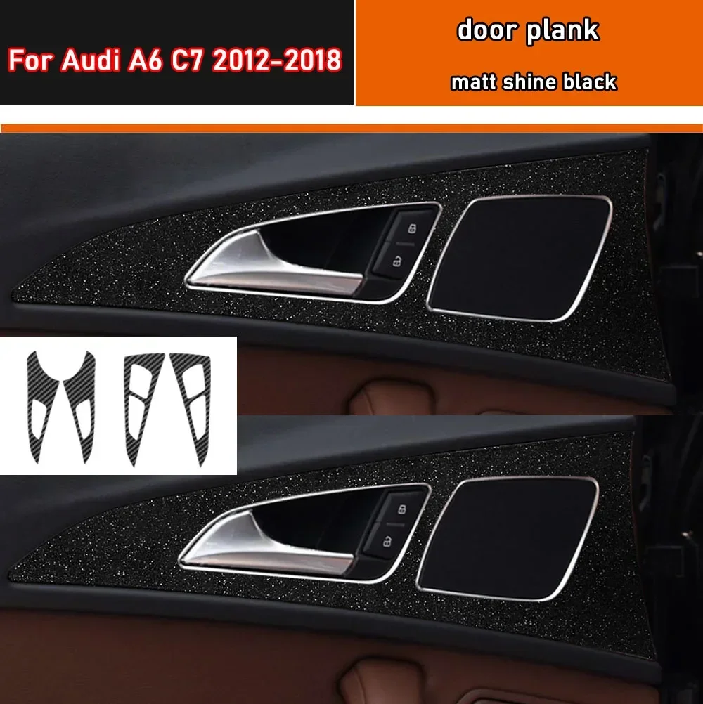 자동차 스타일링 블랙 카본 데칼 자동차 도어 판자 패널 커버 트림 스티커 4 개/대 Audi A6 C7 2012-2018