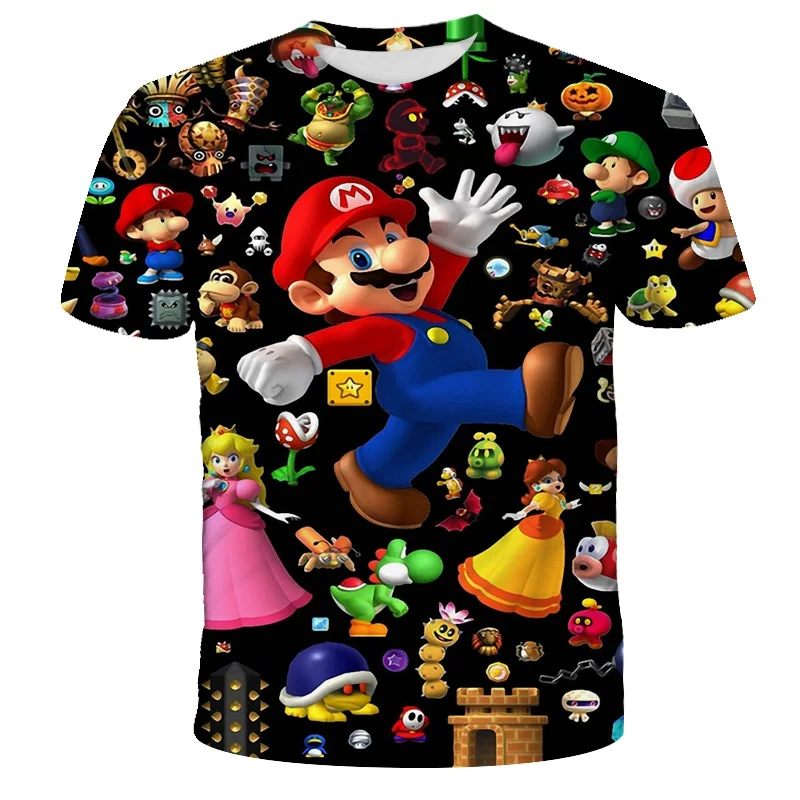 

Kids Girls Clothes Super Mario Brothers Peach Princess Children's T-shirt Girls Boys T Shirt Children's Clothing Baby T-shirts