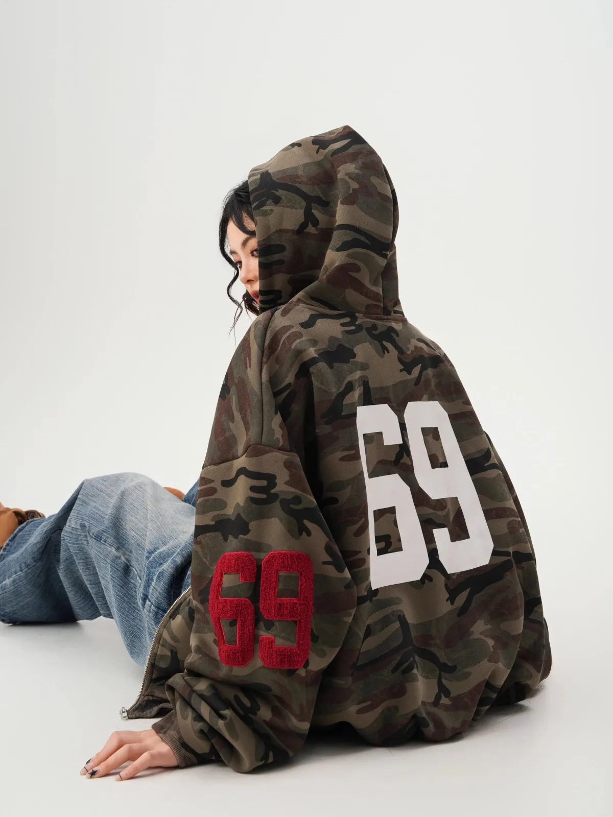 American High Street Camouflage Open Cardigan Hoodie For Men Women Spring Autumn Fashion Couple Zipper Jacket Loose Streetwear