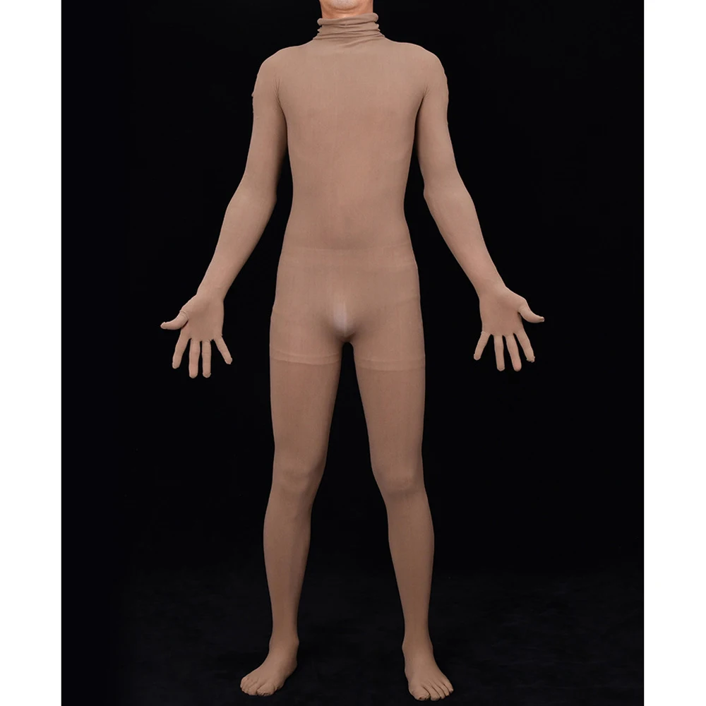 Unisex Any Cut Seamless Full Coat Zentai Separated Fingers Toes Bodystocking Tights Conjoined Leotard Sexy Transparent Lingerie