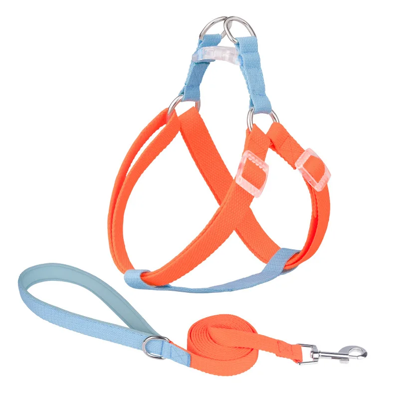 thumbnail image 1 of Arnés para perros, correa y collar, sin tirones, ajustable, de nailon, para perros pequeños y grandes, correa de plomo para caminar con bulldog francés, 1 of 5