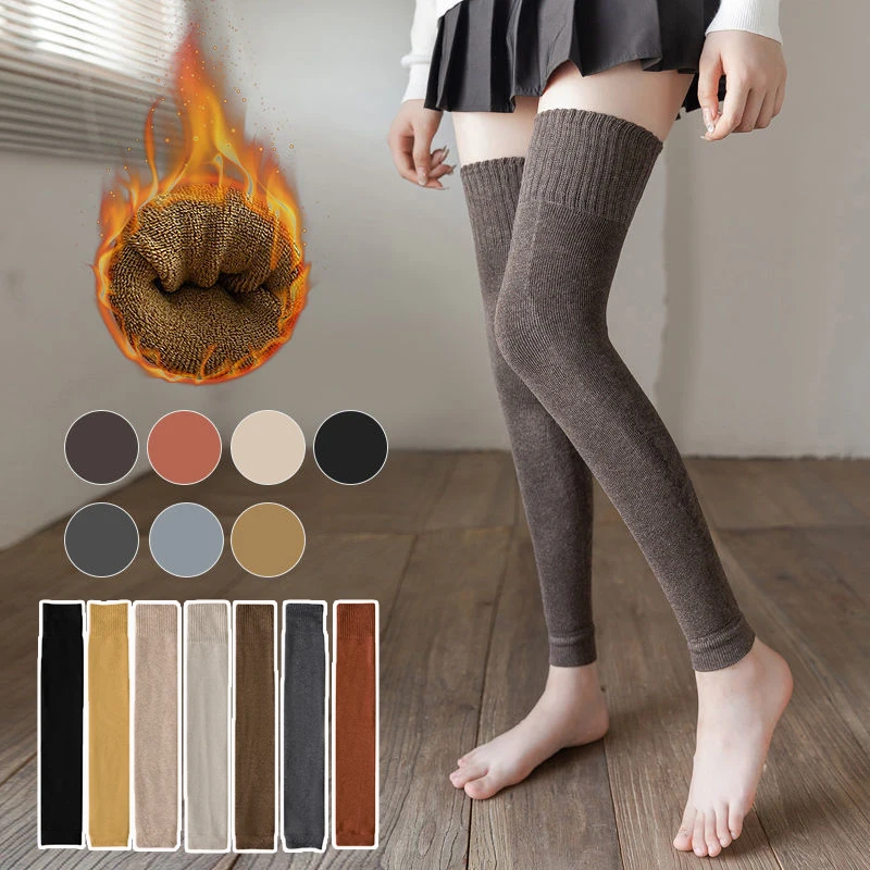 

Leg Sleeve Thicken Lengthen Woolen Socks Leg Sleeves Long Tube Over Knee Pile Women's Socks Fall Winter Leggings Yoga Socks