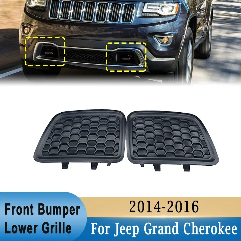 Front Bumper Lower Grille Tow Insert Bezel 1 Pair for Jeep Grand Cherokee 2014-Replacement Front Bumper Grille 68143099AC car exterior accessories car grill mesh