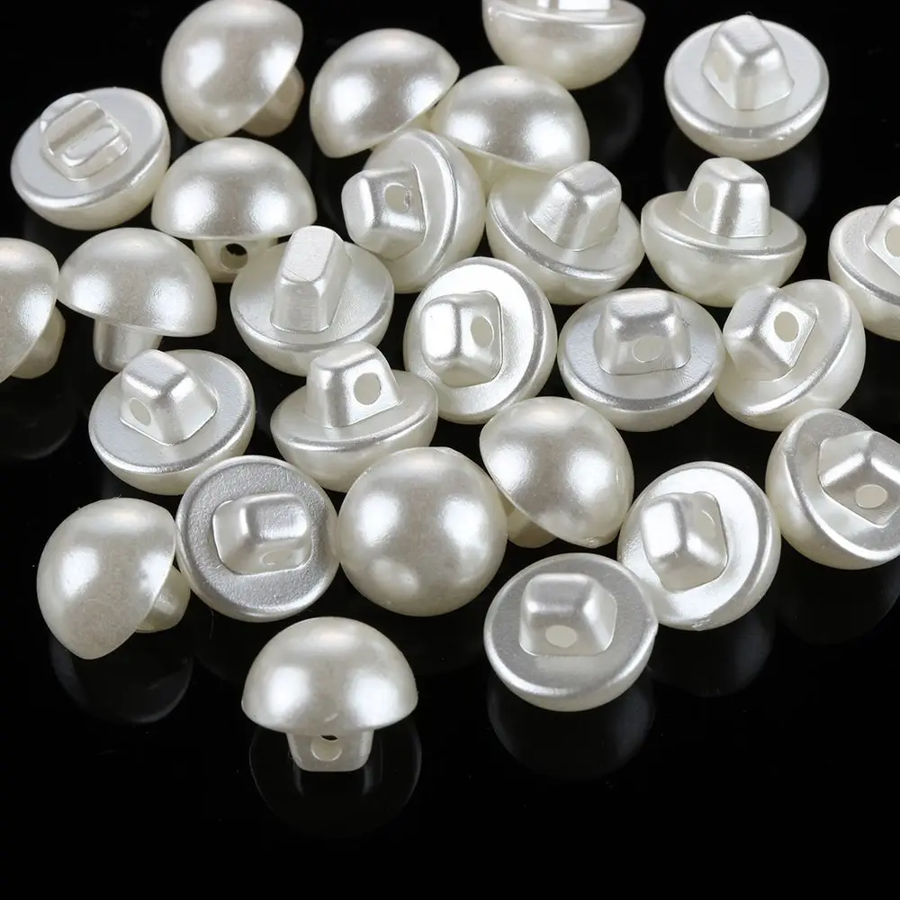 Plastic Pearl Buttons for Crafts Sewing Scrapbooking 10mm