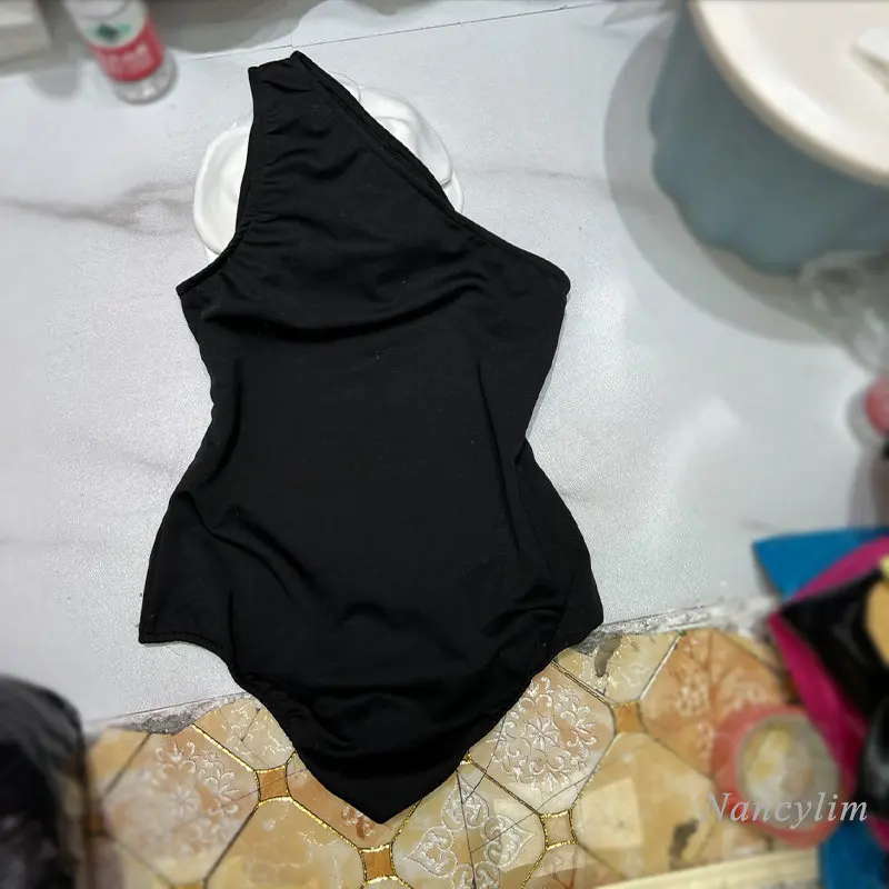 2023 Summer New Sexy One-Shoulder Three-Dimensional Large Flower Jumpsuit Women Holiday Seaside Stretch Skinny Y2k Top Playsuits