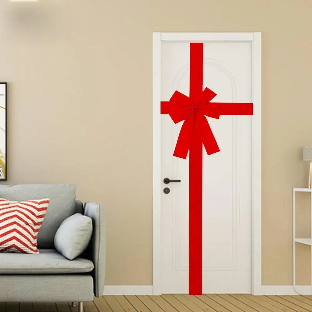 Description Picture 2 of item1/4Pcs Christmas Cabinet Door Ribbon Bows Red Festive Large Xmas Bows Christmas Decorations for Front Door Xmas Party Decor