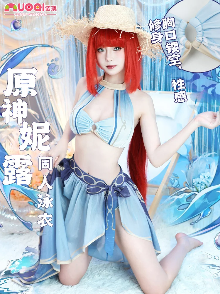 

Game Genshin Impact Nilou Cosplay Costume Summer Beach Swimsuits Halloween Party Carnival Outfits Girls Women Swim Wear