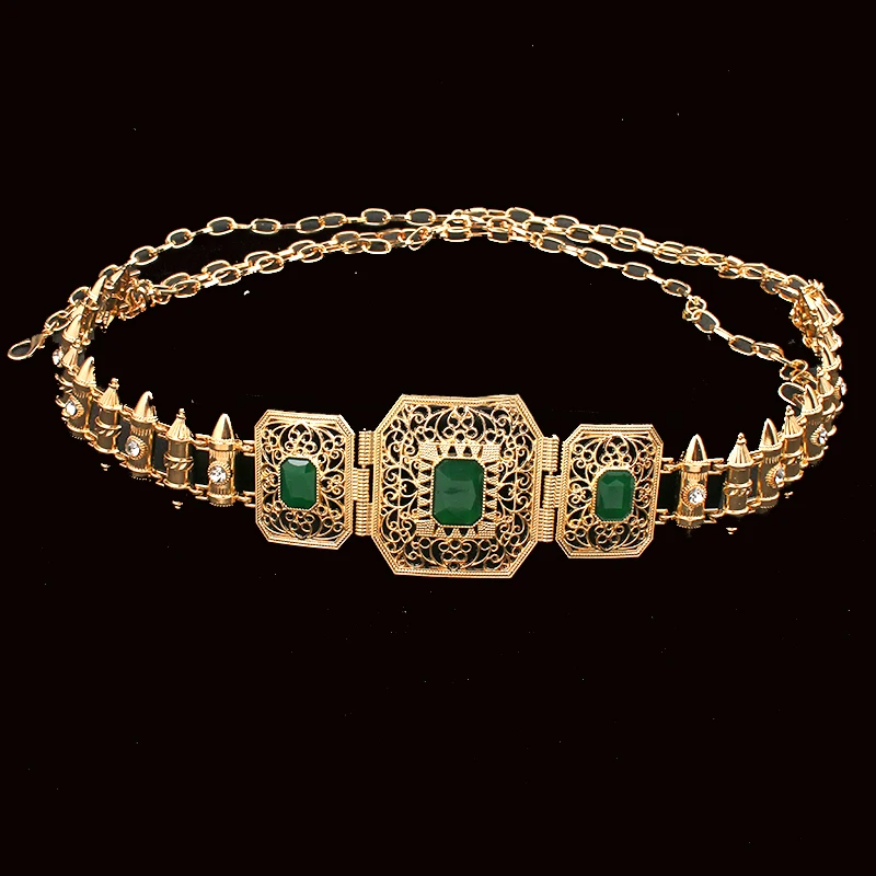 Moroccan Belt Gold Color Crystal Kaftan Wedding Belt Body Jewelry Belly