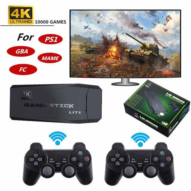 Video Game Stick Lite 4K Console 64G Built-in 10000 Games Retro handheld  Game Console Wireless