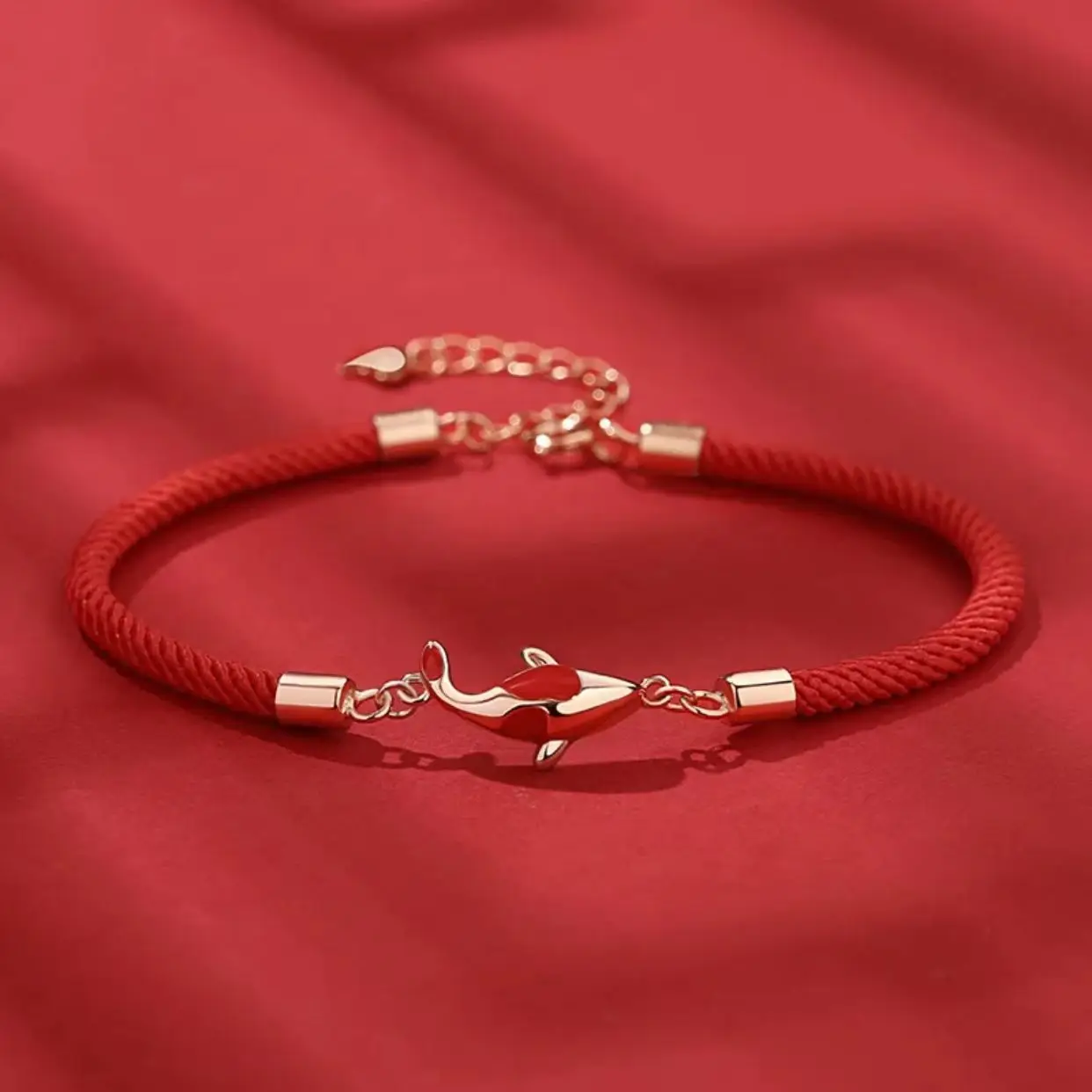 Cute Fox Koi Luck Red Rope Bracelets Chinese Style Blessing Red Fish Couple Gift Charm Bracelet New Year Jewelry Gifts