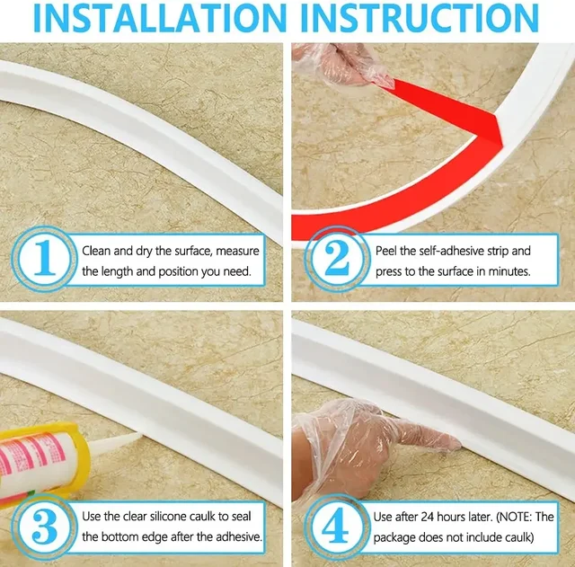 Bathroom Silicone Bendable Water Retaining Strip Shower Water Barrier Highl for Kitchen Separation Shower Accessories 6
