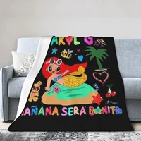 Manana Sera Bonito Karol G Blankets Soft Warm Flannel Throw Blanket Bedspread for Bed Living room Picnic Travel Home Couch 1