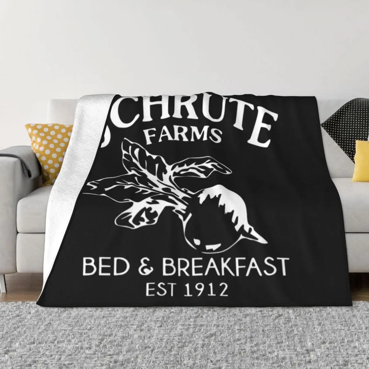 

Schrute Farms Bed and Breakfast Throw Blanket Soft Beds Flannels Blankets