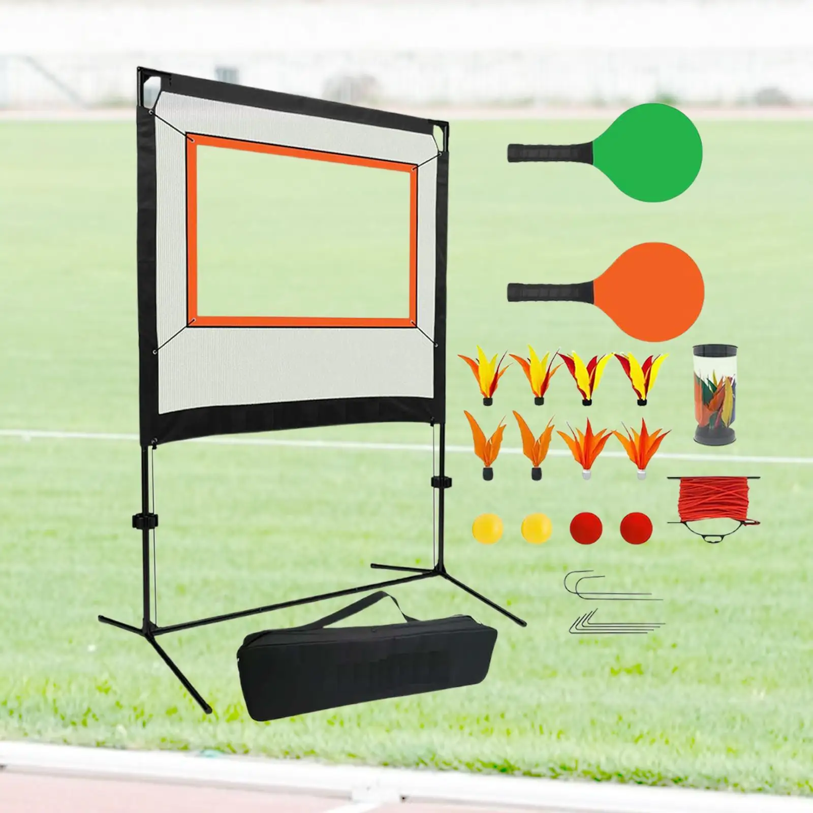 Badminton Net Set Sports Net Adults with Stand Portable Net Convenient with Shuttlecocks with Rackets for Outdoor Backyard