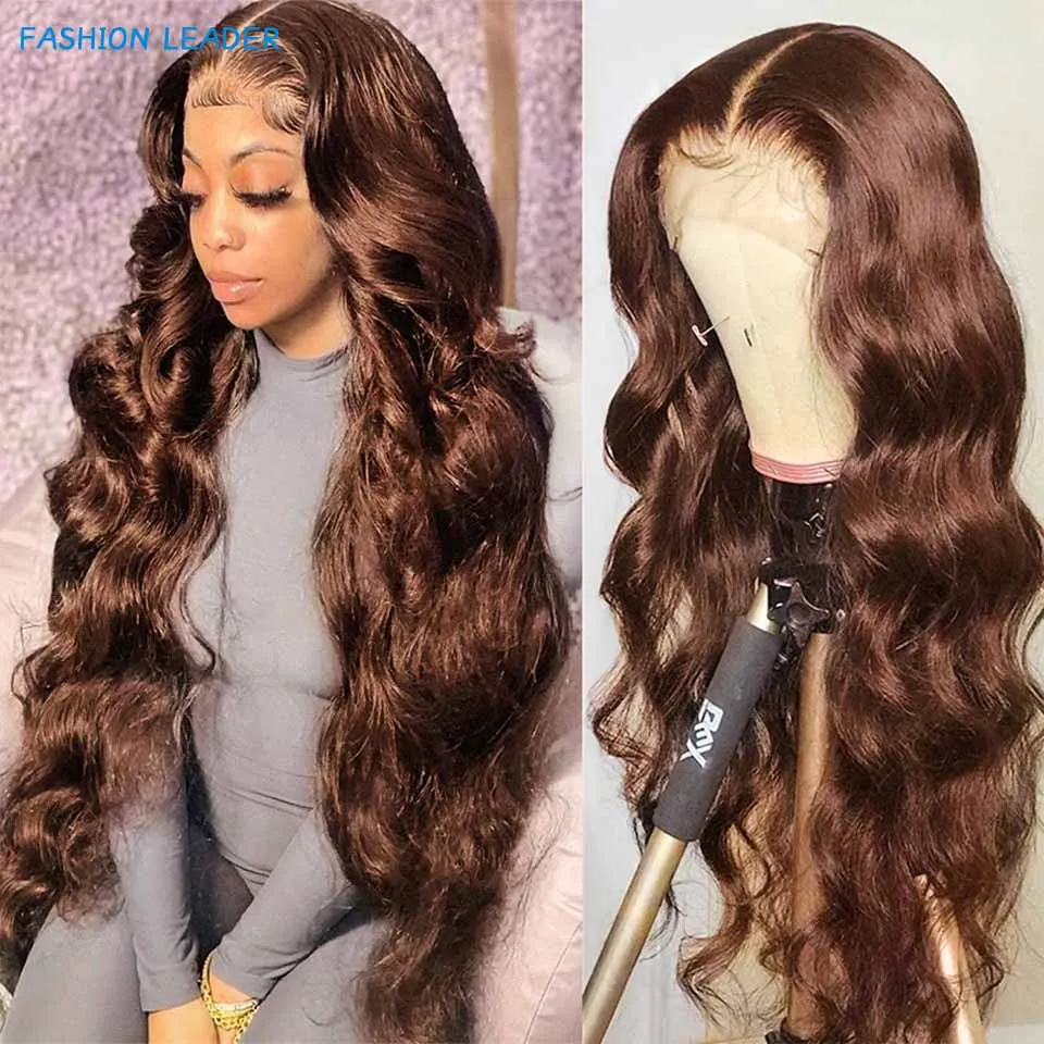 

Chocolate Brown Lace Front Wigs Human Hair 13x4 Lace Frontal Wig For Women Body Wave Lace Wig Human Hair Brazilian Guleless Wig