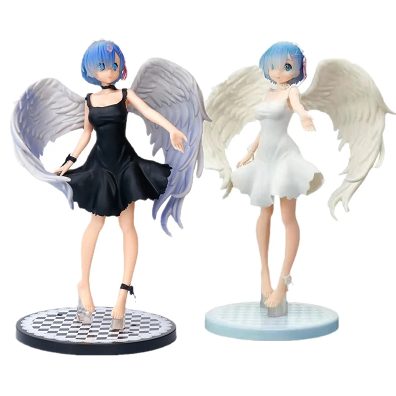 ReLife In A Different World From Zero Anime Figure Rem Figurine Angel Girl Rem Statue PVD Model