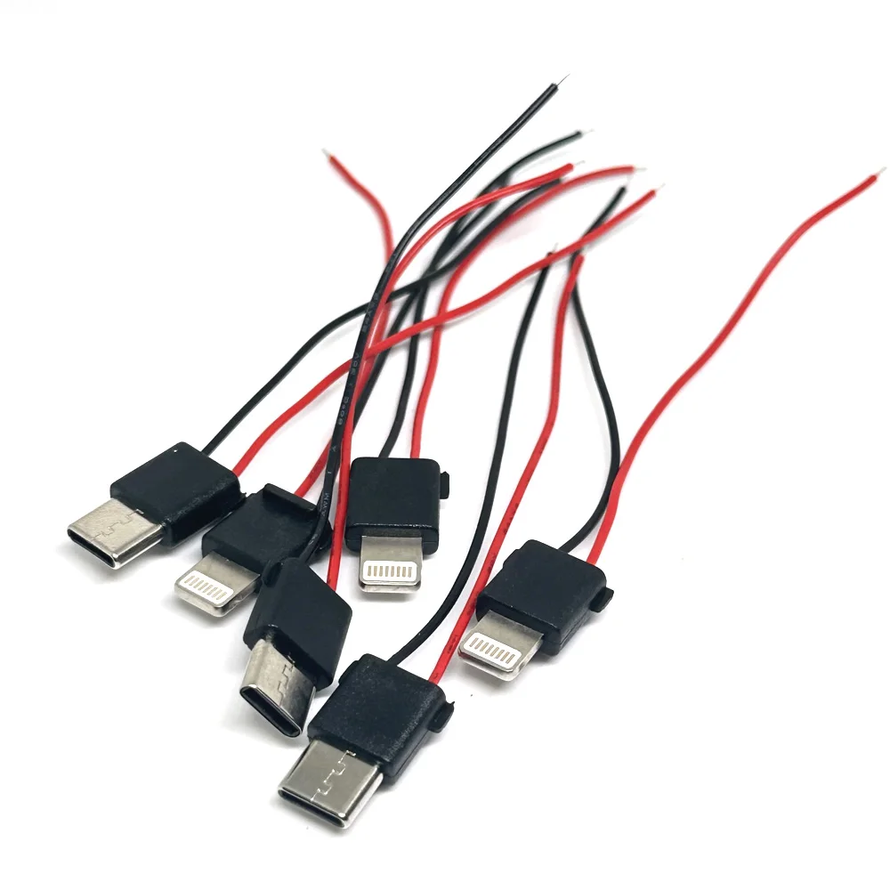 1pcs 2Pin Solder type IOS USB Male Plug For iphone Type-C Chip Board Connector DIY Charging Line Adapter Parts