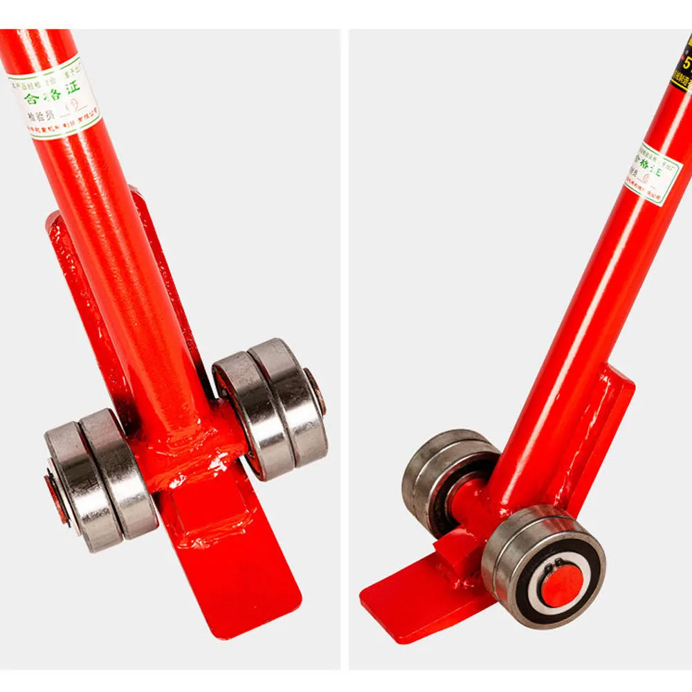 Wheeled Flat Head Pulley Lifting Crowbar Heavy Duty Thickened Seamless Steel Pipe Bearing Lifting And Handling Equipment