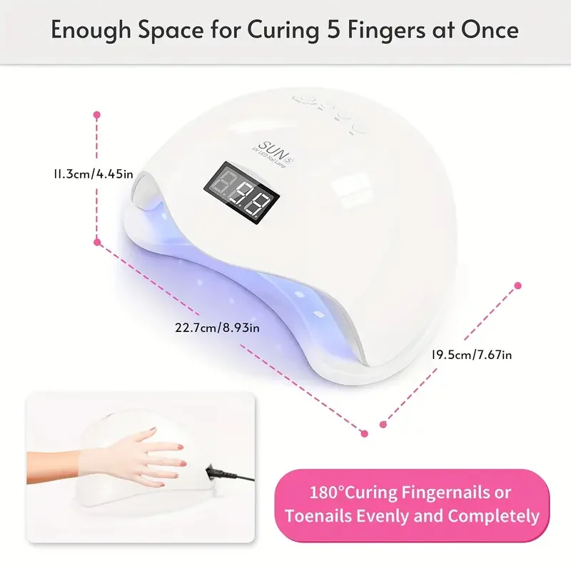 48W Nail Dryer Gel Nail Polish Curing LED UV Light with 4 Timers Automatic Sensor LCD Display Professional Nail Art Tools