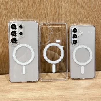 2026 New Magnetic Clear Phone Case For Samsung Galaxy S26 S25 S24 S23 S22 S21 Plus Ultra FE for Magsafe Transparent Cover Funda 1