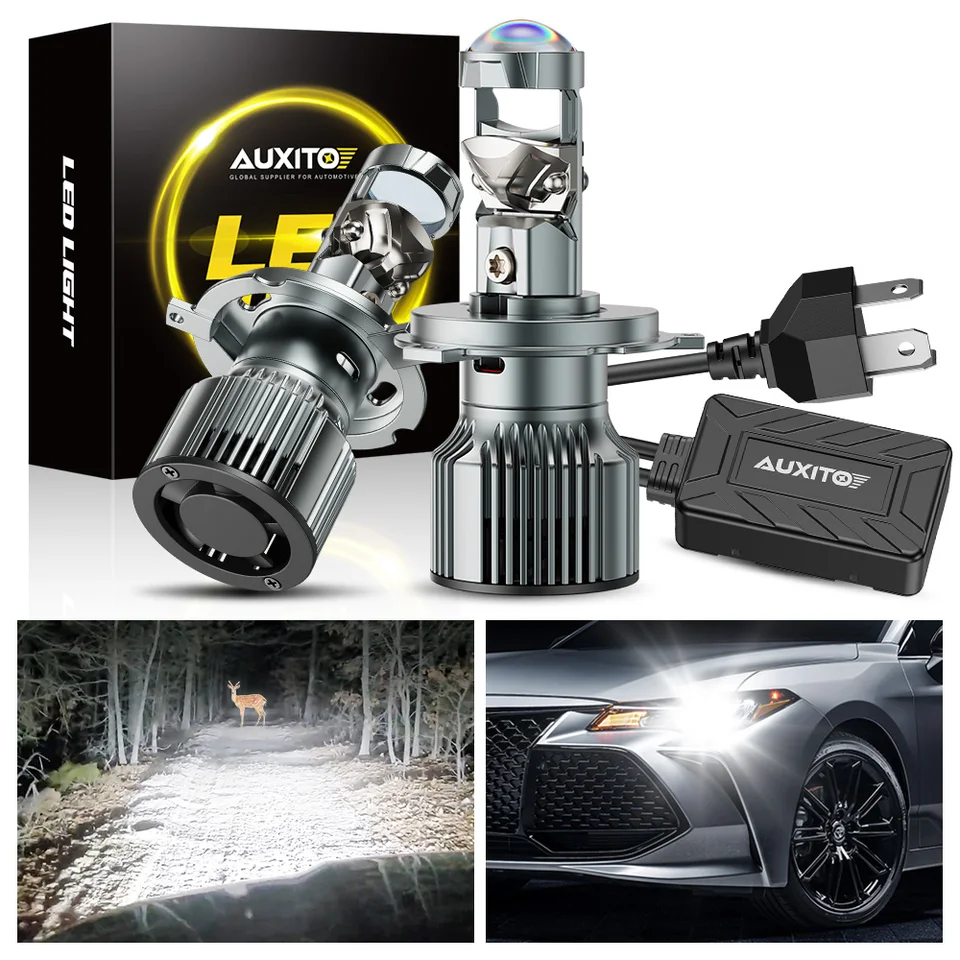 AUXITO 2 個 H4 スーパーホワイト LED ヘッドライト電球高低ビーム HD