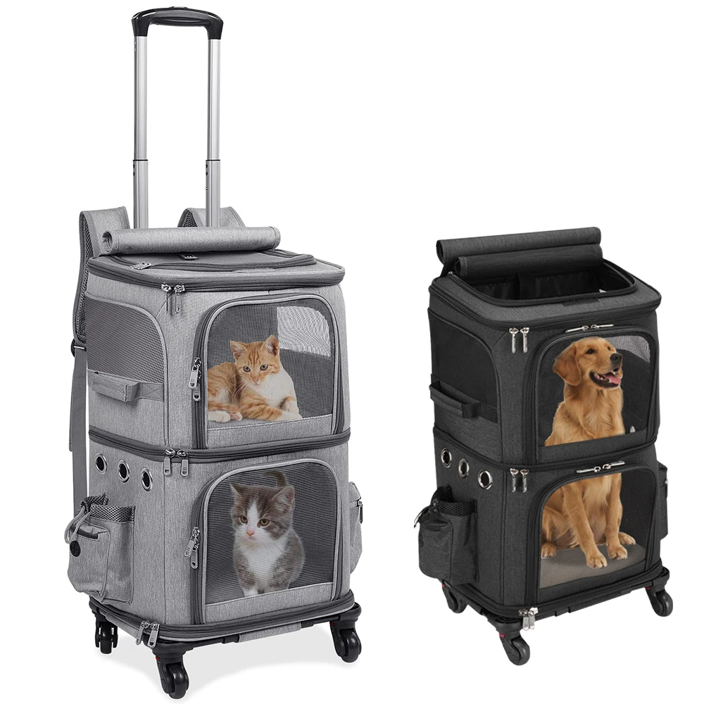 Cat Dog Bag Pet Trolley Case Portable Breathable Pet Carrier Bag with  Removable Wheels Travel - China Pet Bag and Pet Carrier price