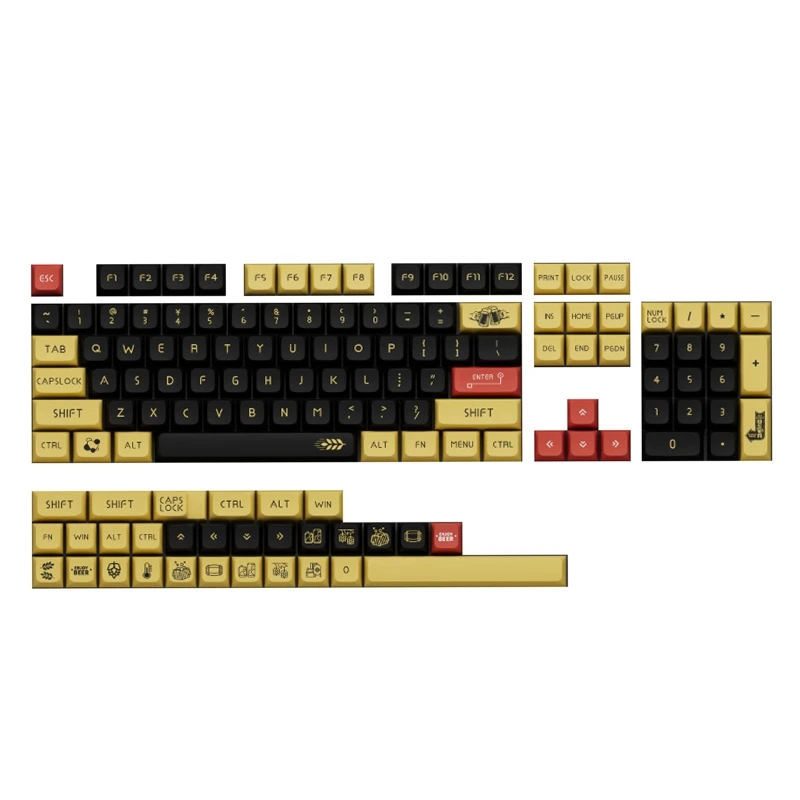 

134-клавишный колпачок PBT Keycap XDA Height Dye Sub Keycaps для механических моделей 61/68/87/104/108