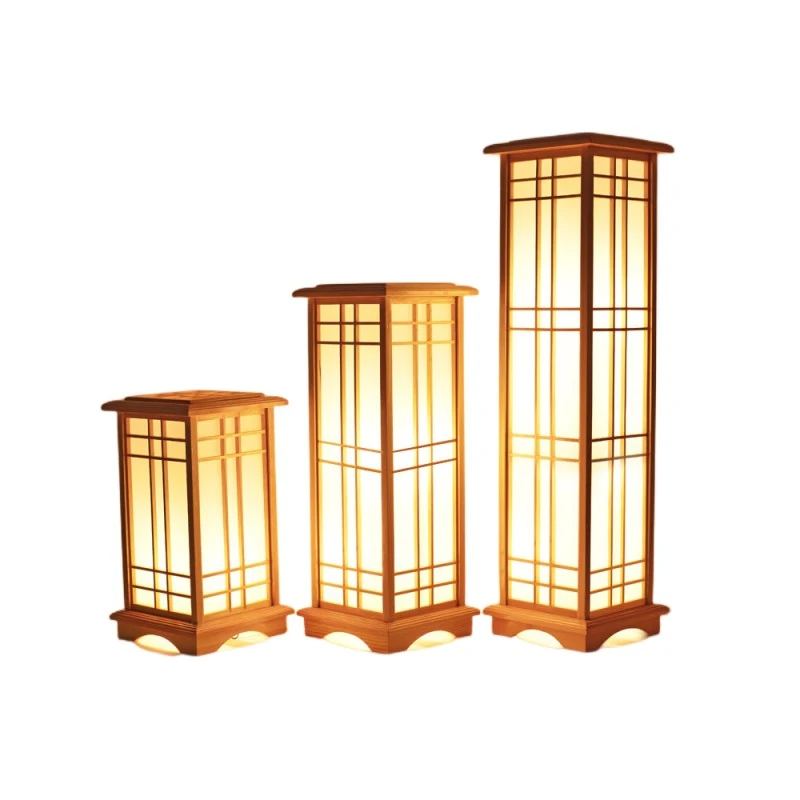 Modern Japanese Floor Lamp Washitsu Tatami Decor Window Pane Lamp