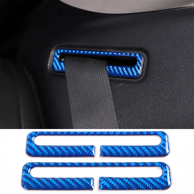 

For Mitsubishi Eclipse 2006-2011 Car Rear Seat Belt Panel Decorative Stickers Soft Carbon Fiber Interior Accessories 2 Pcs