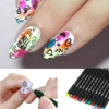 12pcs Nail Art Graffiti Pen Black Waterproof Painting Liner Brush 3D Abstract Lines Fine Details Flower Leaf Drawing Marker Pen 1
