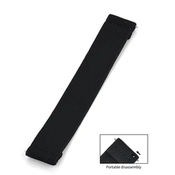 Pale Blue Premium Grade Nylon Hook and Loop Adhesive Watch Band Strap, Length 13cm - 20mm (Black)