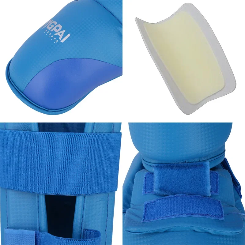 WKF Approved Karate Knee Warmer Taekwondo Shin Guard Boxing Gloves Shank Foot Protector Men Sports Socks Adult Kids