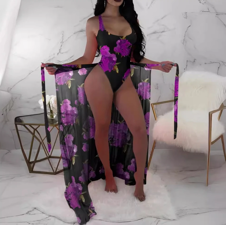 Women Two-Piece Set 2024 Spring/summer 3D Effect Commission Fashion Printed One Piece Swimsuit Sleepless Pants Set British Style