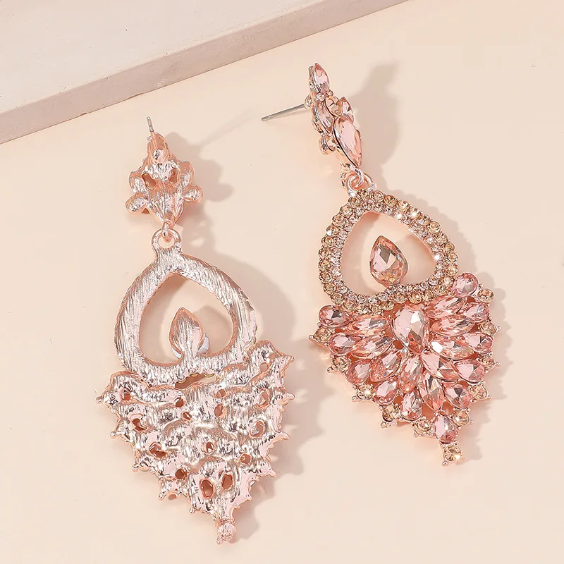2023 Earrings Stylish Colored Diamond Alloy Diamond Full Diamond Earrings Female European And American Bohemian Ethnic Ear Rings