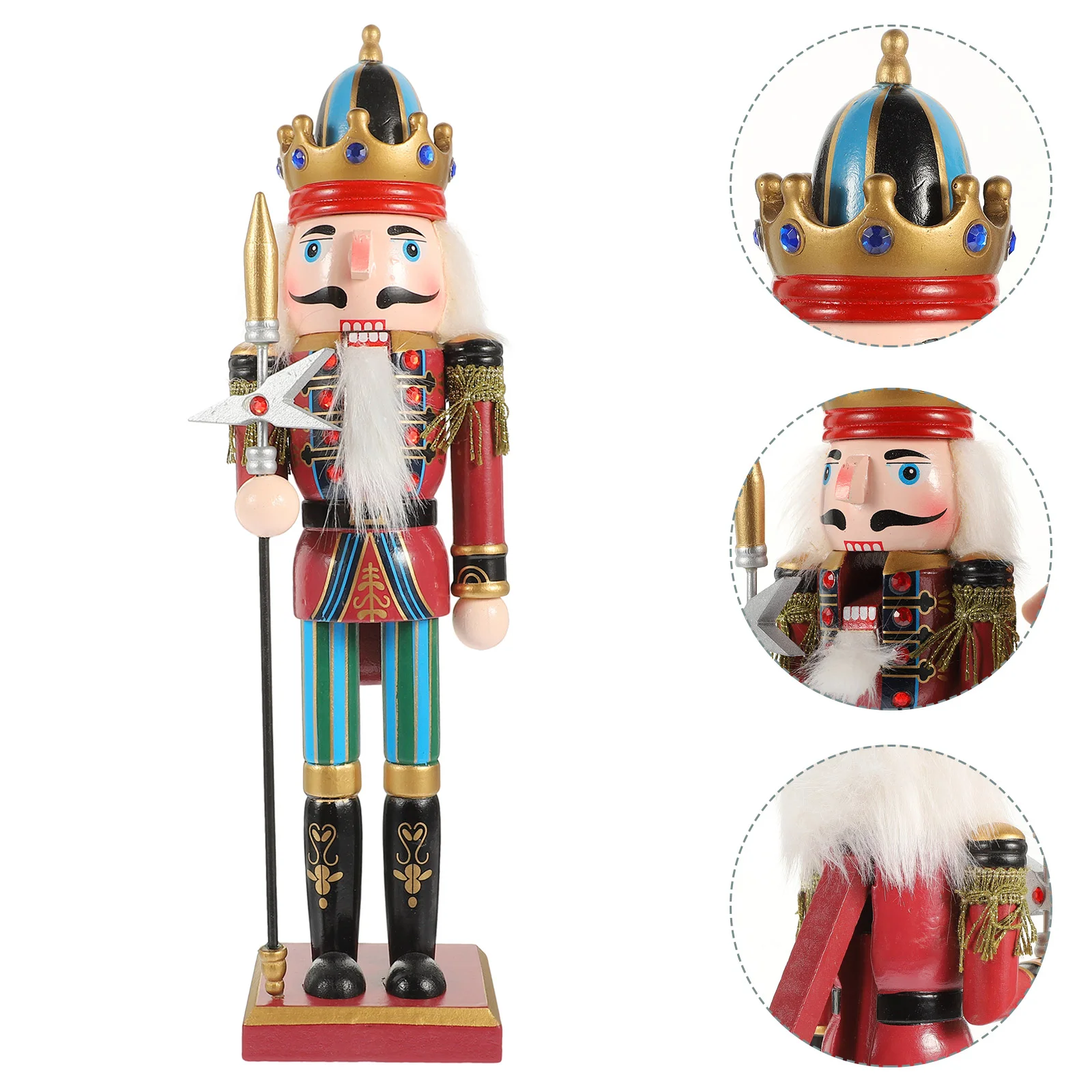 

Wood Christmas Nutcracker Ornament Wood Nutcracker Figures Nutcracker Statue Xmas Table Ornament 7.5x7.5x30cm