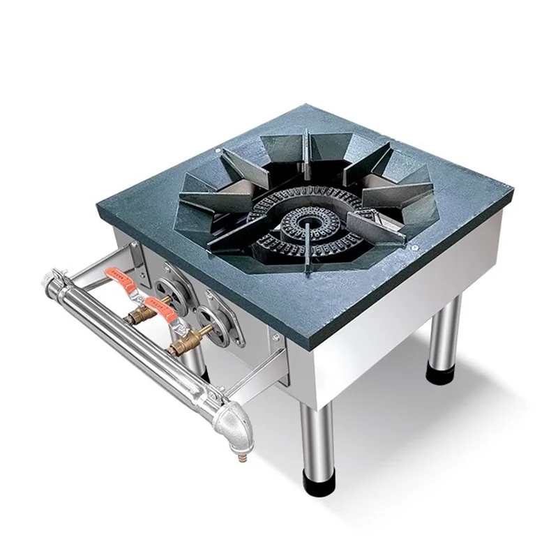 Commercial Stainless Steel Fierce Fire Stove Korean Low Foot Cooktop Stewed Meat Soup Gas Cooker Natural Gas Liquefied Range