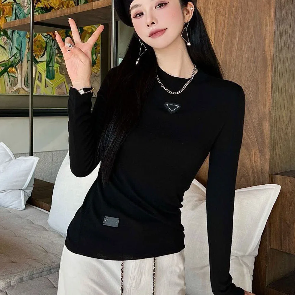

Fashion Classic Wool Blended Slim Fit Knitted Bottom Shirt Top Streetwear Women Autumn Long Sleeve O-Neck Sweater Kawaii Cloth