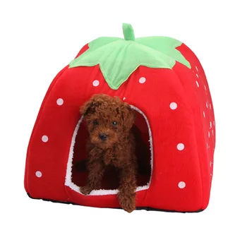 Kennel Doggy Fashion Cushion Basket Soft Strawberry Pet Dog Cat House Pet Tent Dog House Small Dogs Kitten Bed Cat House 5