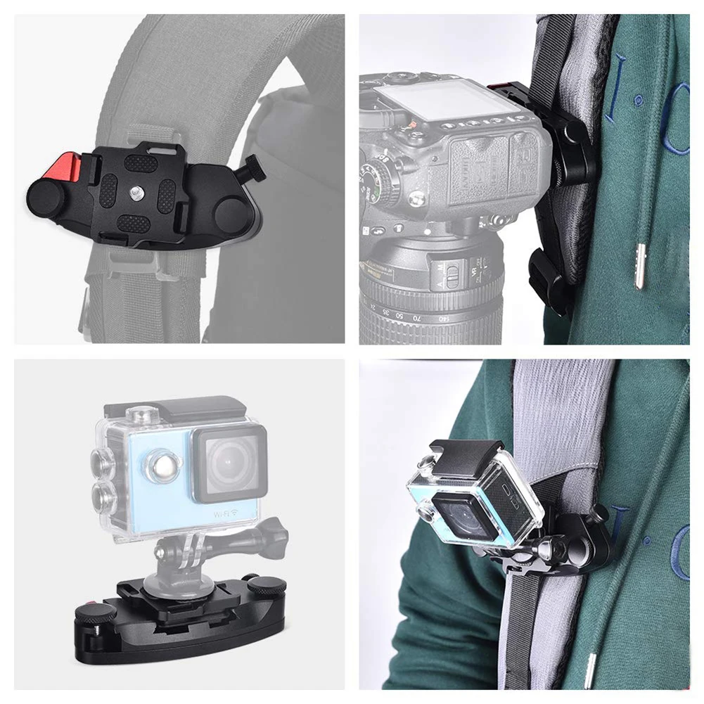 DSLR 카메라용 카메라 허리 벨트 클립, CNC 프로세스 배낭 스트랩 마운트 클램프 거치대, 알루미늄 합금 손떨림 방지, 빠른 전환 도구