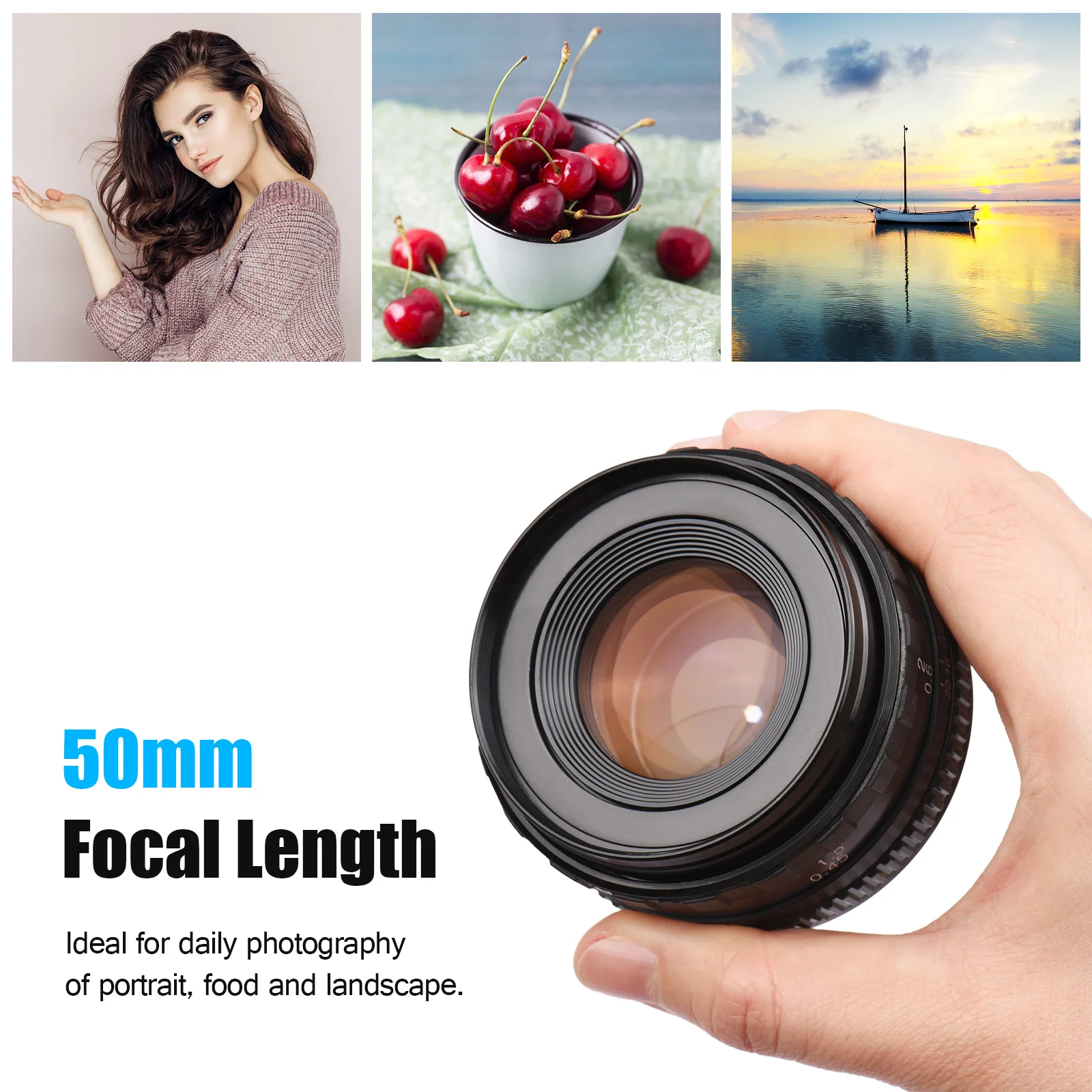 Camera Lens Manual Focus 50mm Large Aperture Prime Lens PK