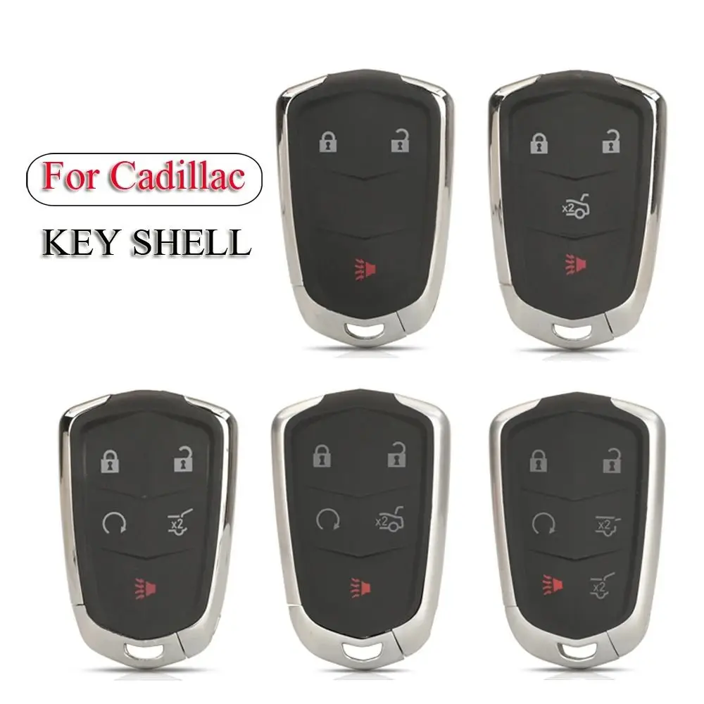 

Car Key Shell Car Key Case Replacement 3/4/5/6 Buttons Key Case Cover for Cadillac SRX CTS ATS XTS Escalade ESV