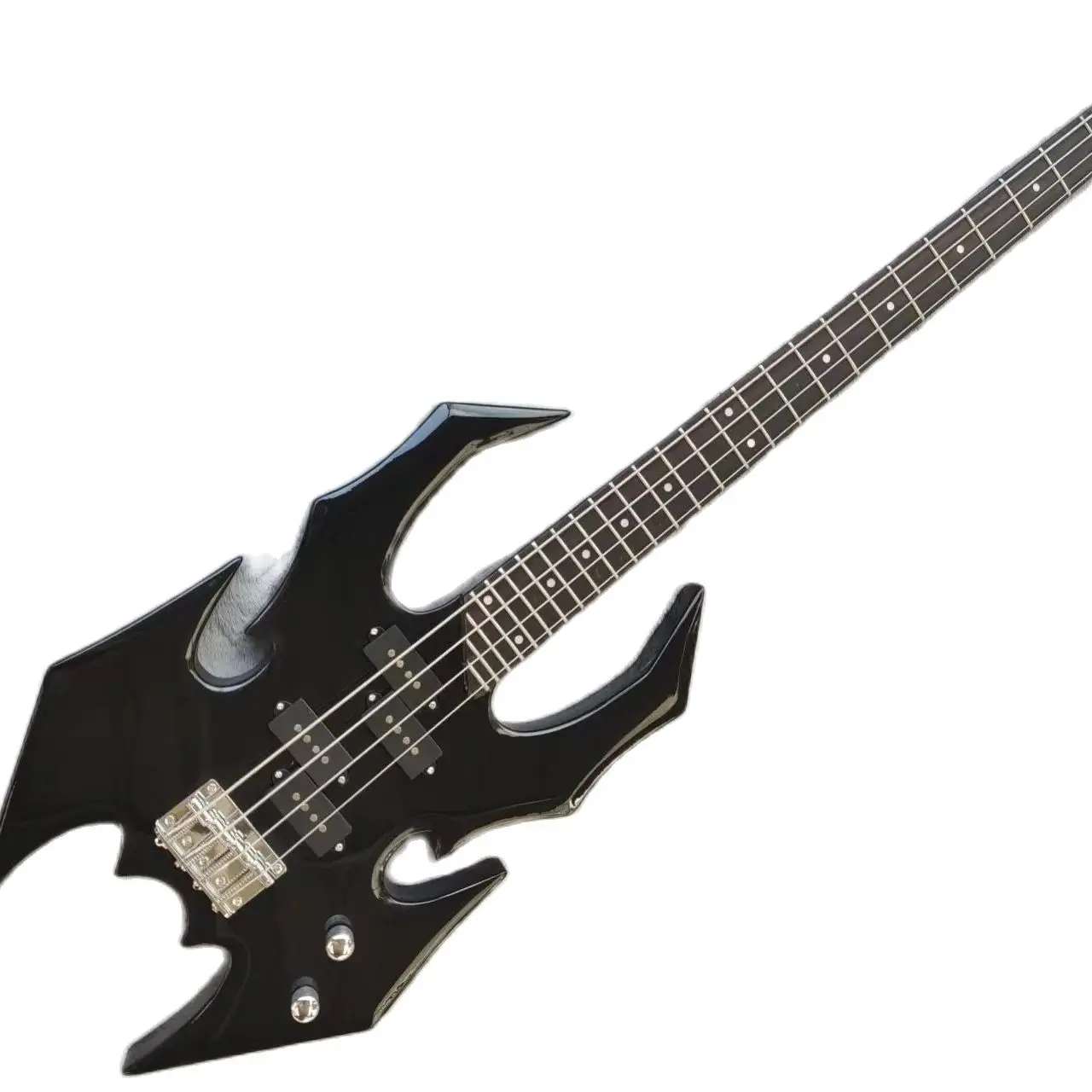 

4 Strings Bass Guitar Black Spider Bass Maple Neck Set In Basswood Body Rosewood Fingerboard