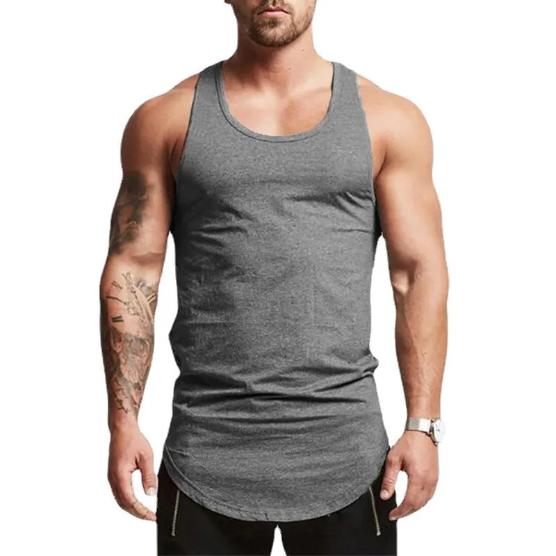 

Gym Workout Sleeveless Shirt Cotton Fitness Tank Top Men Summer Bodybuilding Stringer Clothing Sportwear Vests Muscle Tanktop