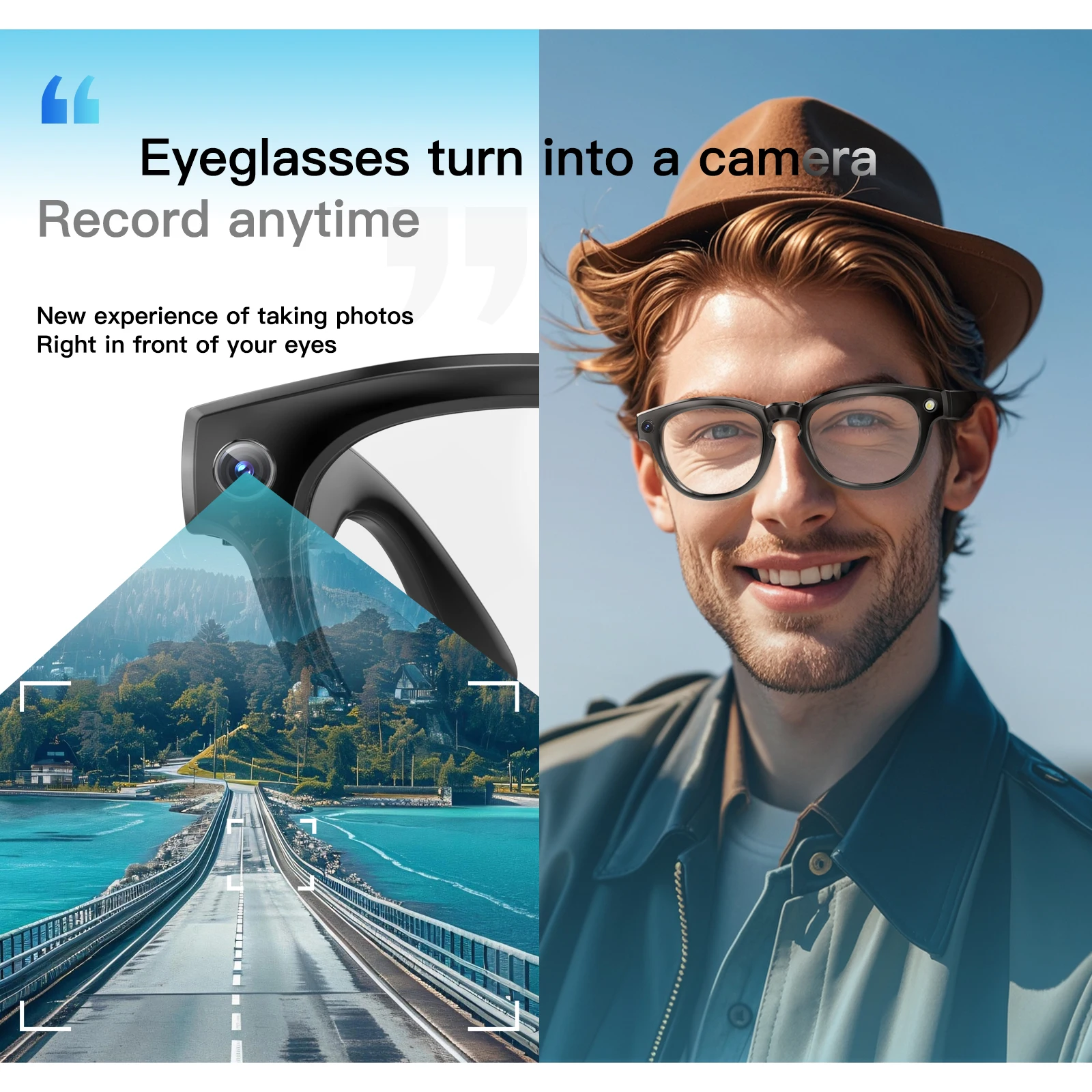 LIGE 200W HD Camera Smart Glasses Video Recording BT Call 260mAh AI Voice Control Translation Men Sunglasses Photochromic Lenses