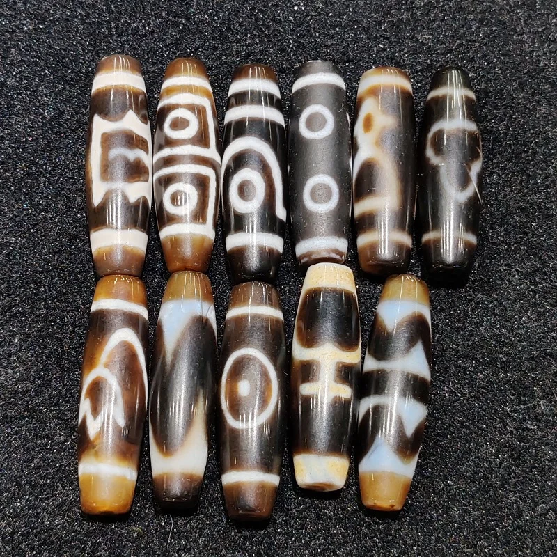 

Xizang Agate Dzi Penetrates Tiger Tooth Aquarius and Other Totem Heavenly Bead Necklace Pendant DIY Accessories