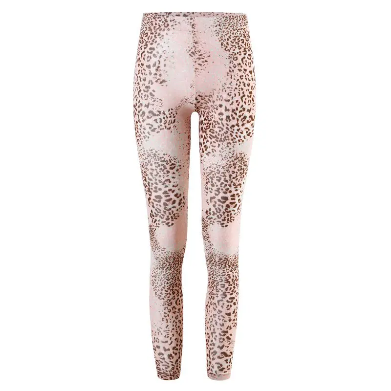 Summer Spring Ultra-thin Transparent Sexy Tights Leopard Print Sheer Yoga Pants Workout Leggings