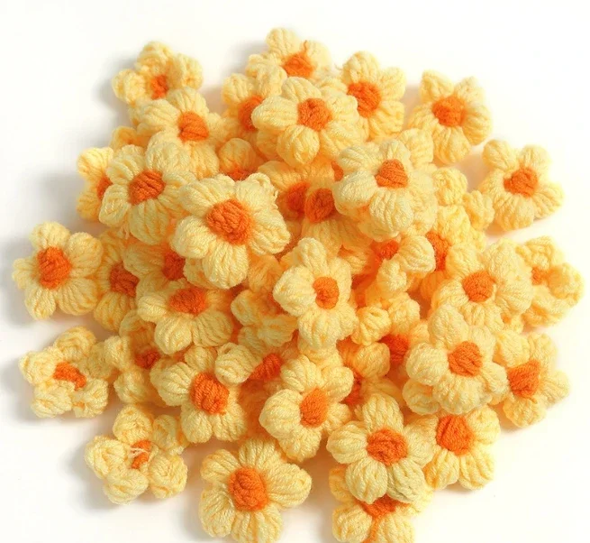 Knitting Supplies 10pcs Knitting Flower Head Crocheted Yarn Bouquet