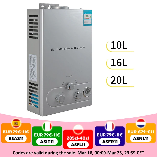 Chauffe-eau à gaz sans réservoir 10L/16L/20L chauffe-eau Portable instantané au gaz de pétrole liquéfié GPL chauffe-douche et petit chauffe-gaz pour Jacuzzi 1