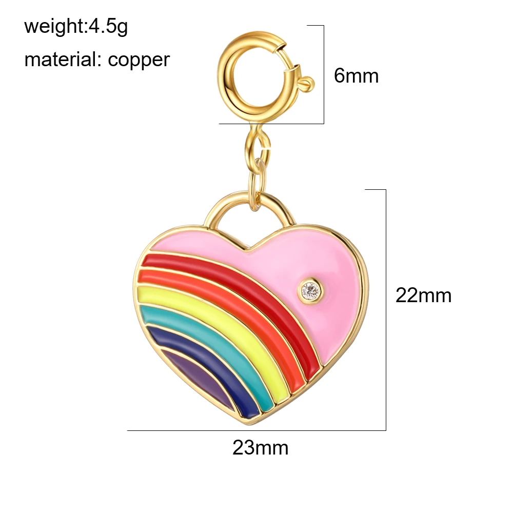 3 Stück rosa Y2K süße Emaille Charms Großhandel Herz Auge Stern Mond Getränk Eis Anhänger Karabinerhaken DIY Halskette Armband Schlüsselanhänger – Detail 33