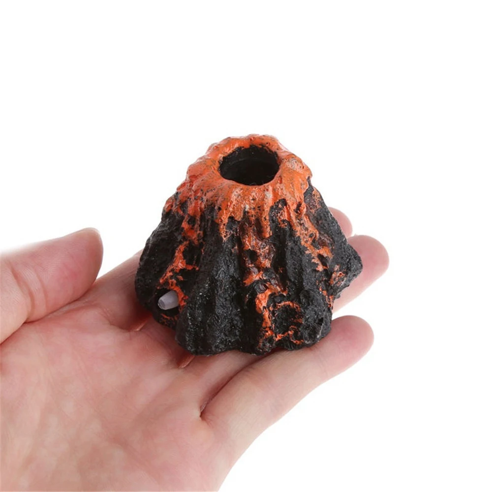 Aquarium Volcano Air Stone Decoration Fish Tank Fake Volcanic Decor Volcanic Shape Bubble Oxygen Diffuser Aquarium Decoration